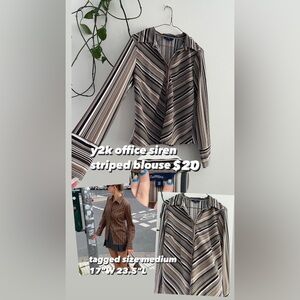 y2k striped blouse